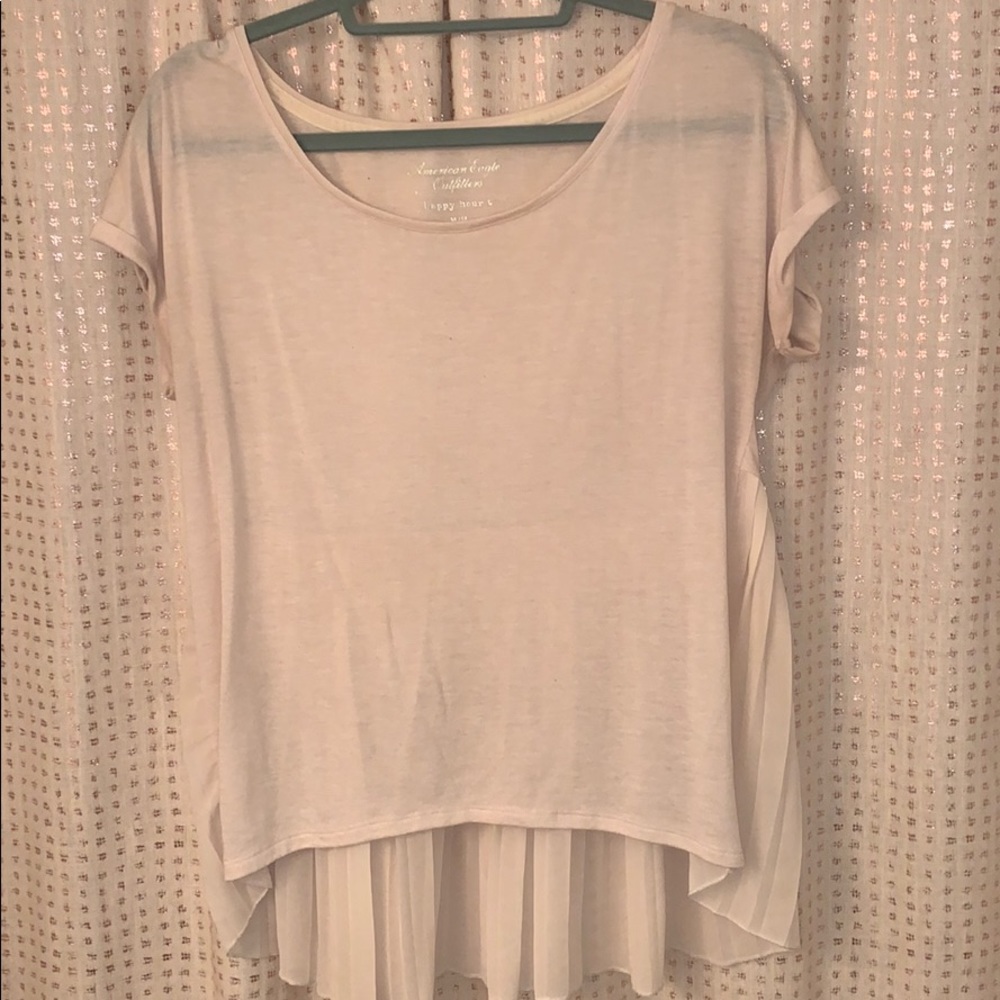 Cream pleated blouse